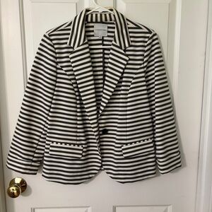 Catherine Malandrino Black and White Striped Blazer